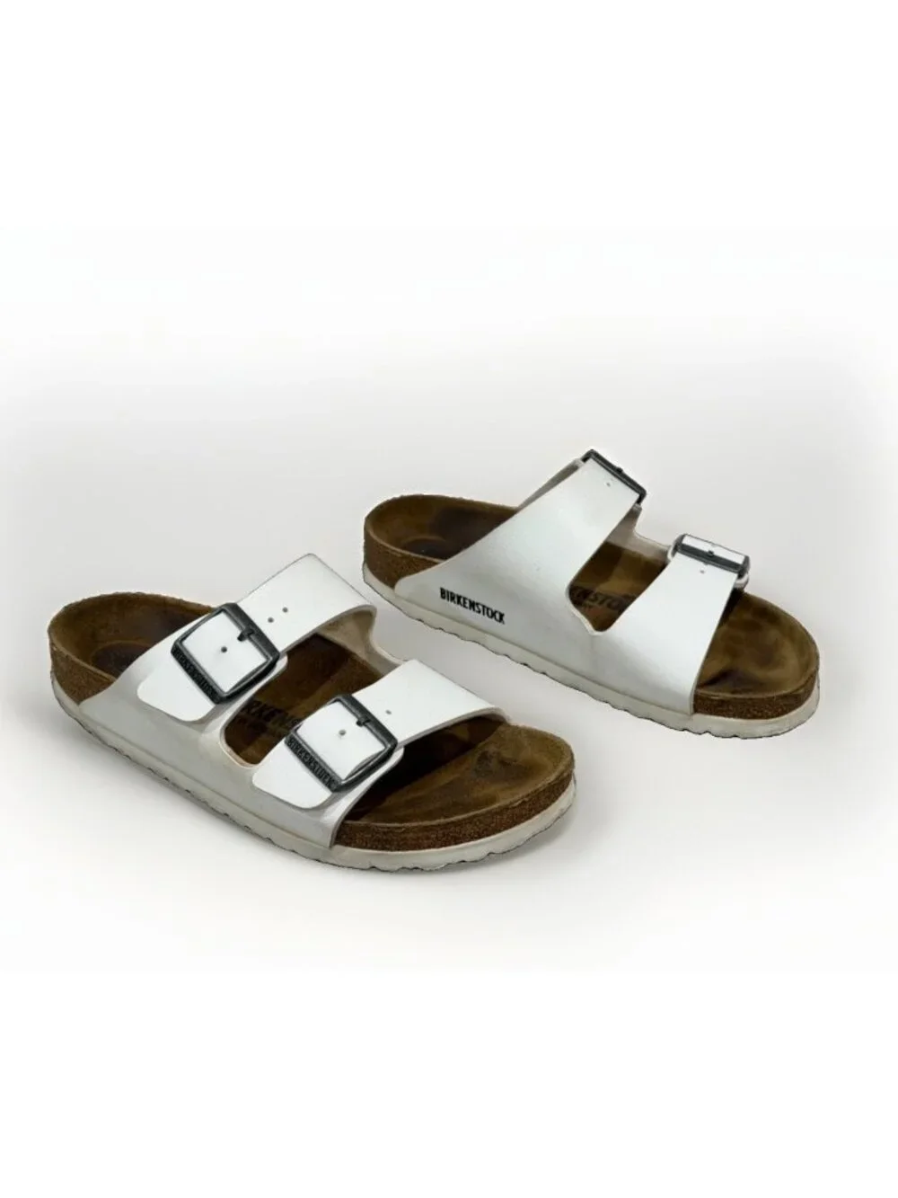 Birkenstock Arizona White Two Strap Slide Sandals Size 38 EVA Mens 5 Women's 7